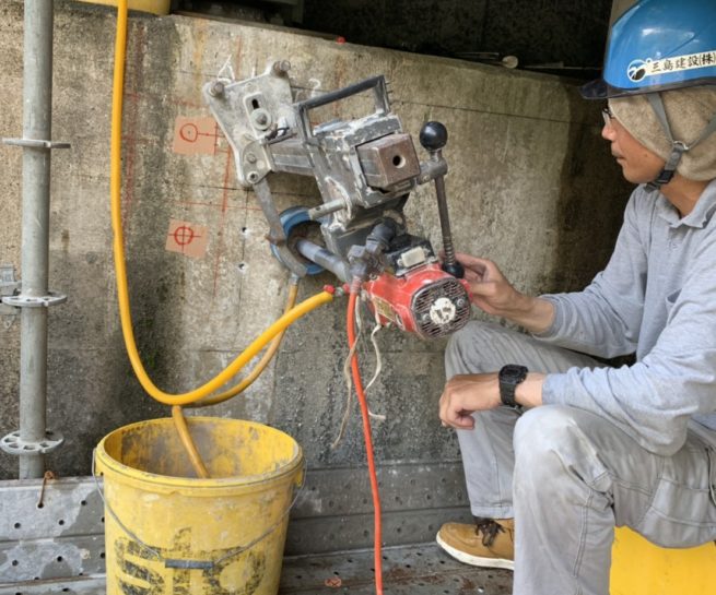 Ｙ川大橋 コア抜き工事 三島建設株式会社