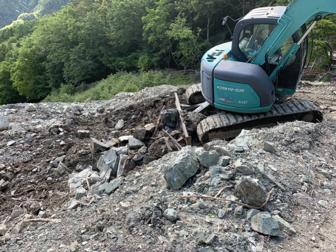 Ｏ村治山工事 法面整形 三島建設株式会社