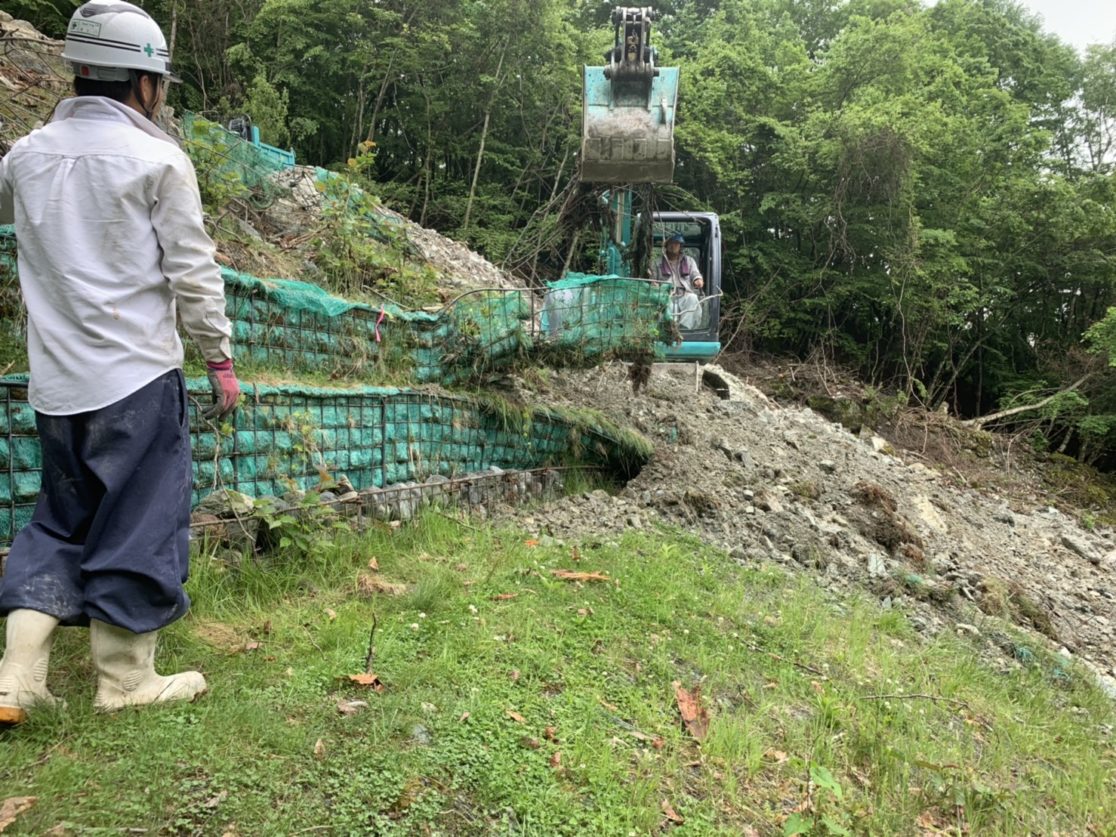 Ｏ村治山工事 かご撤去完了 三島建設株式会社