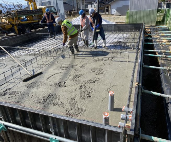 K邸住宅基礎工事 打設 三島建設株式会社