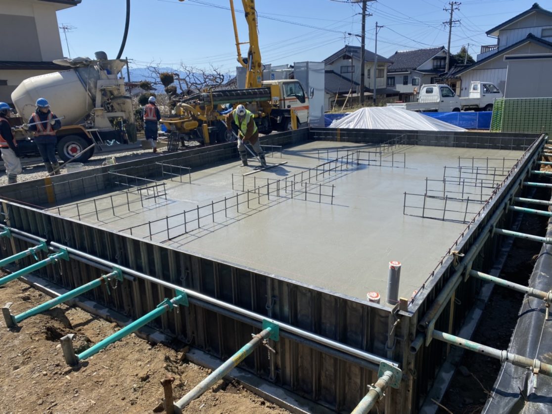 K邸住宅基礎工事 打設 三島建設株式会社