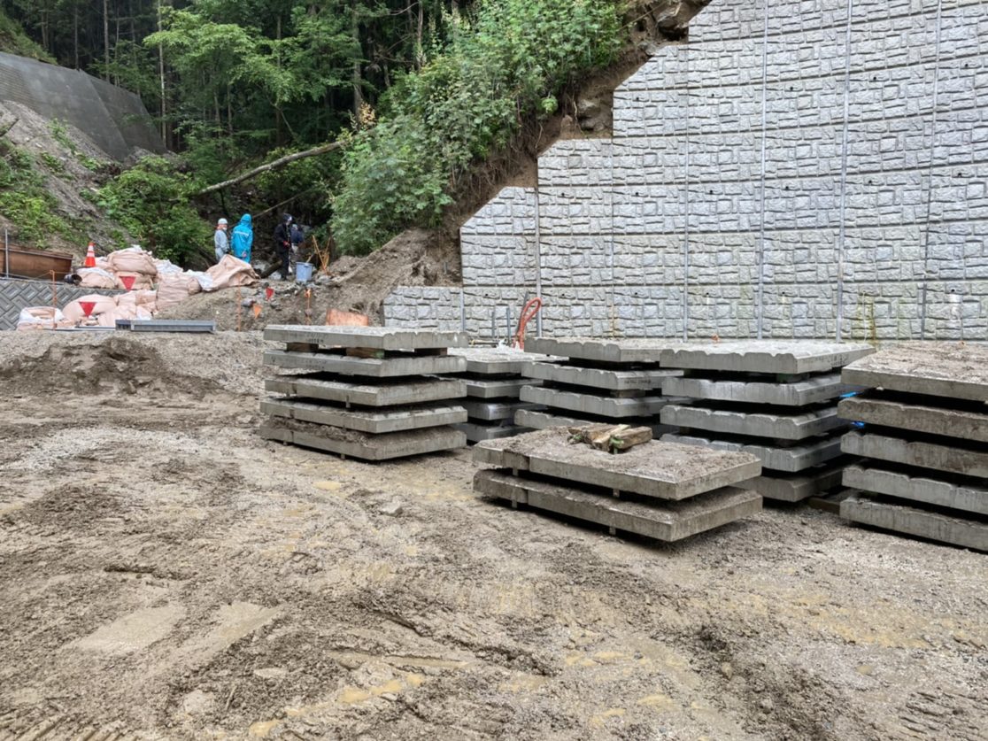 S変電所 補強土壁工事 復旧作業 三島建設株式会社