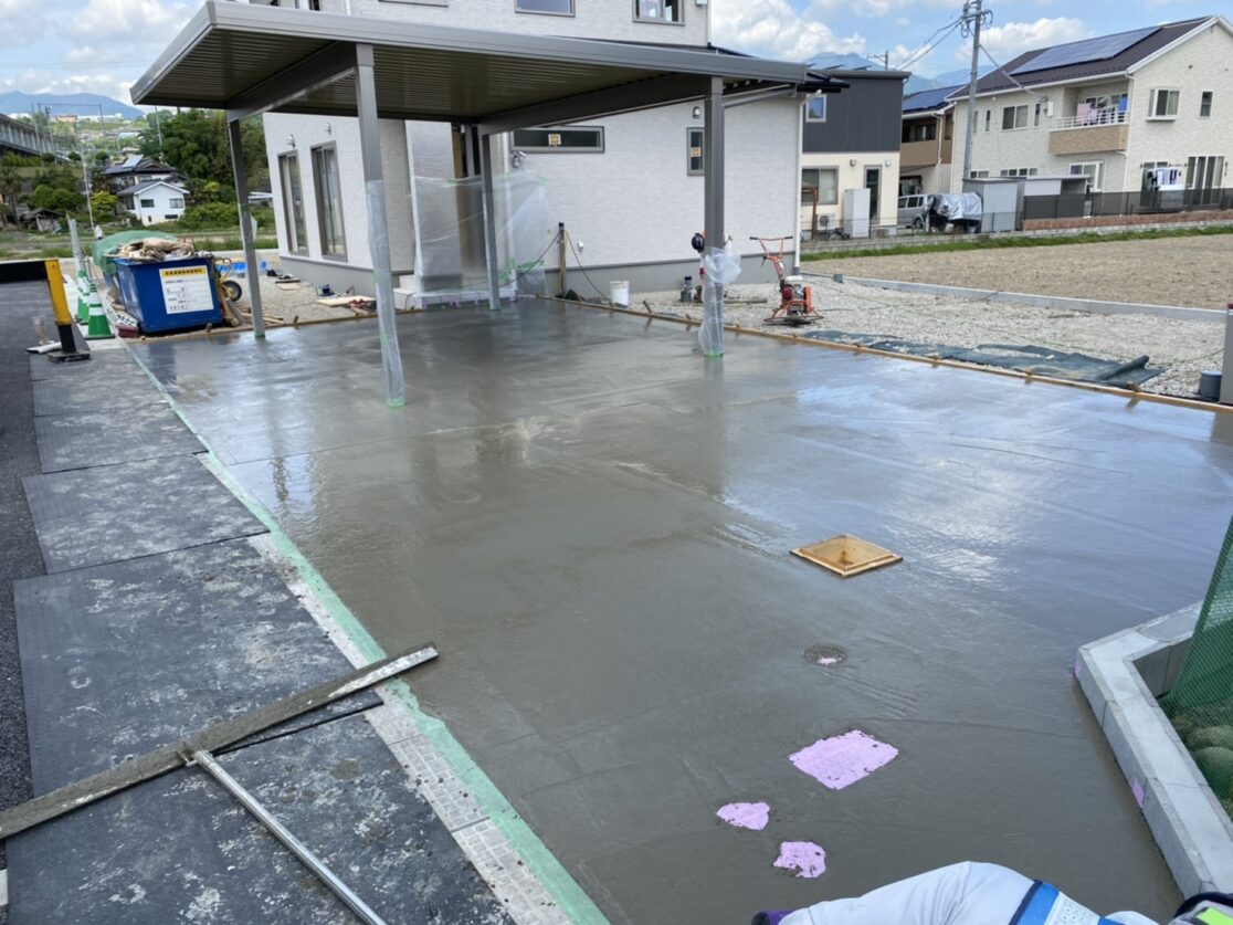 M邸 住宅基礎工事 カーポート打設完了 三島建設株式会社