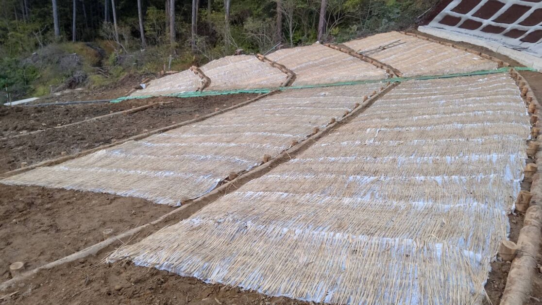 T村 土木工事 水路横土嚢 三島建設株式会社