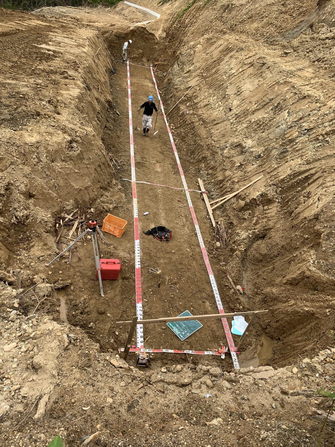 T村 土木工事 カゴ枠床作り 三島建設株式会社